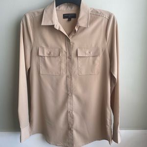 Banana Republic Blouse Button-up Camel Shirt